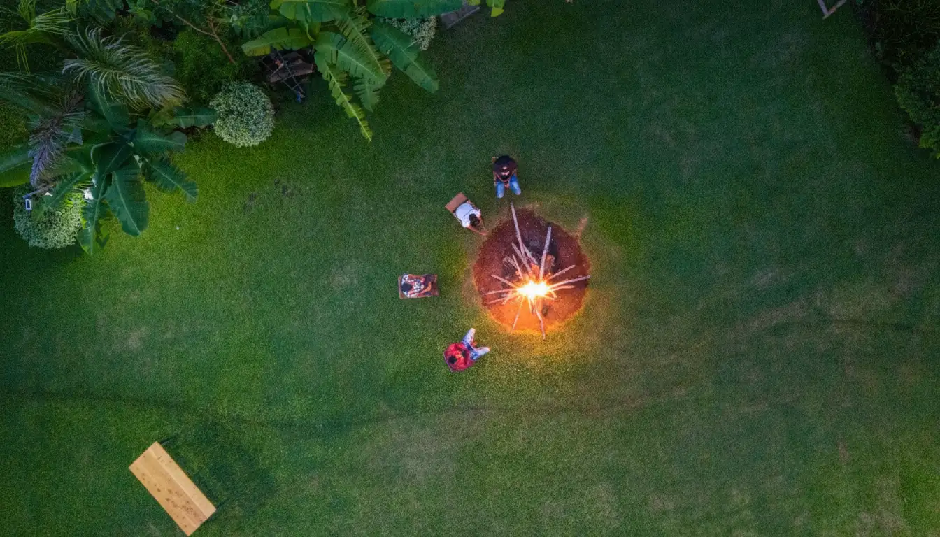 Bonfire at Kibo View Farm Lodge