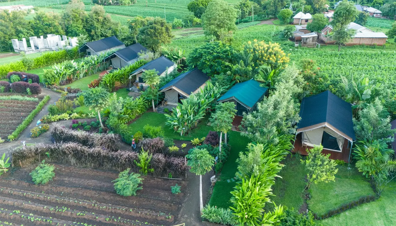 Kibo View Farm Lodge aerial view