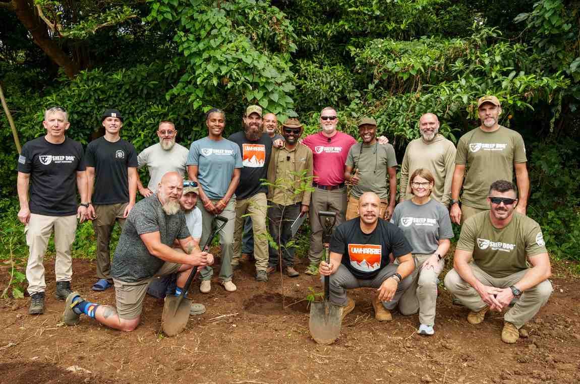 Climber planting a Legacy Tree at Kibo View Farm, Kilimanjaro